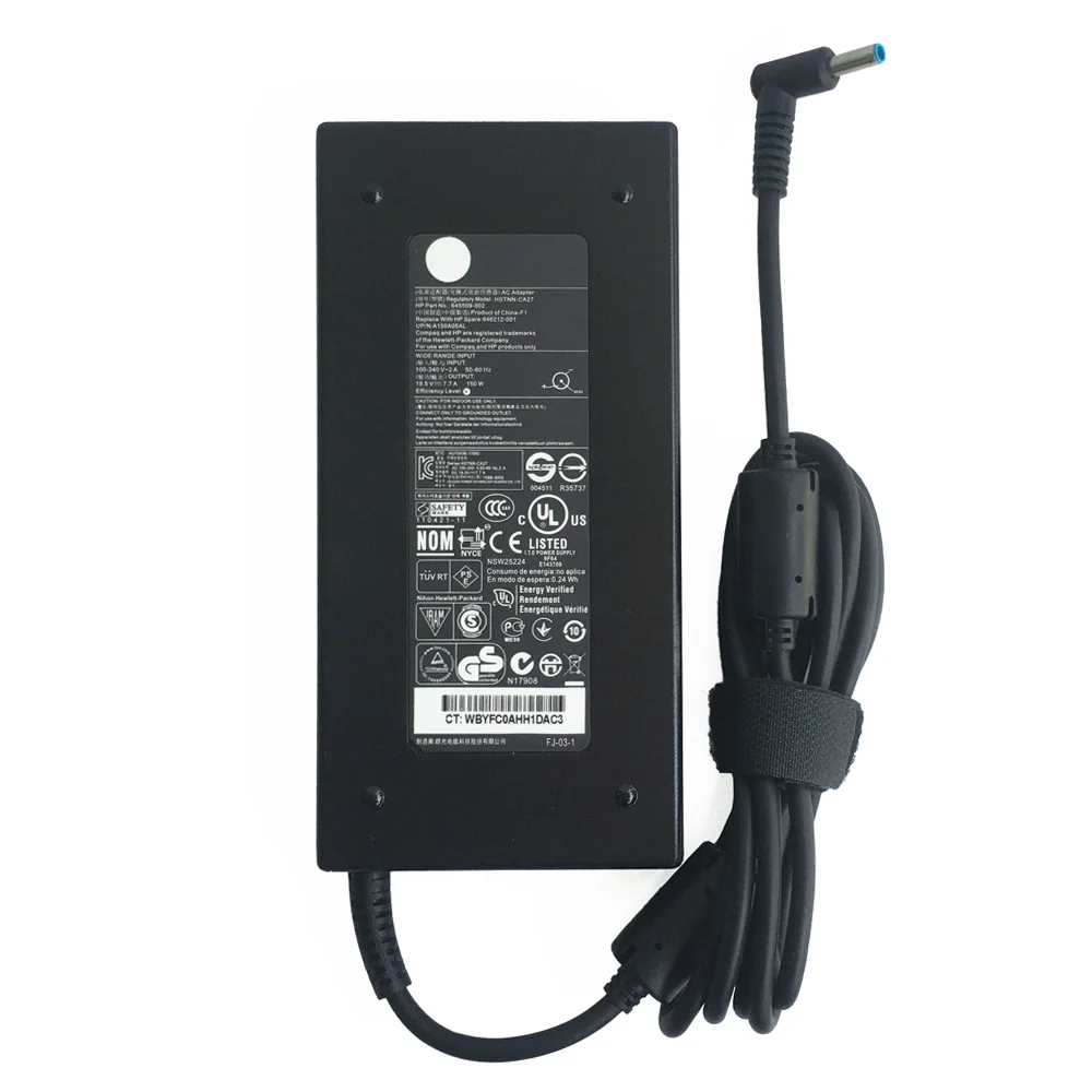 Fuente de cargador de corriente original para HP OMEN 15-ce019n 17-w287cl TPN-DA03 775626 -003 Adaptador de CA para computadora portátil 150W 19.5V 7.7A PIN azul