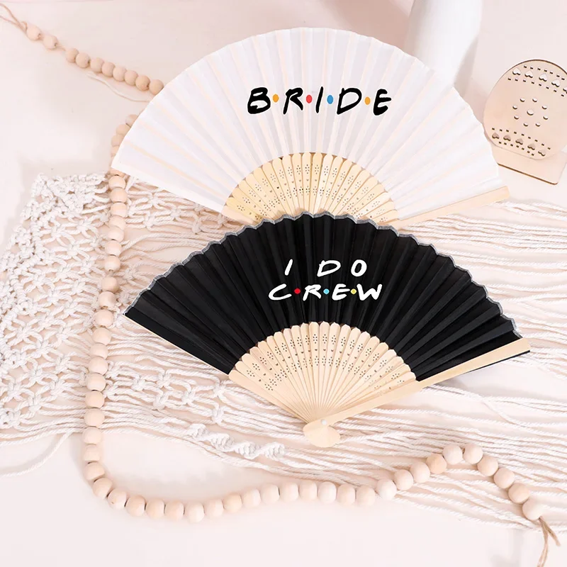 

Bride I Do Crew hand fan Friends Theme summer beach Bachelorette Party girls trip bridal shower wedding Bridesmaid proposal gift