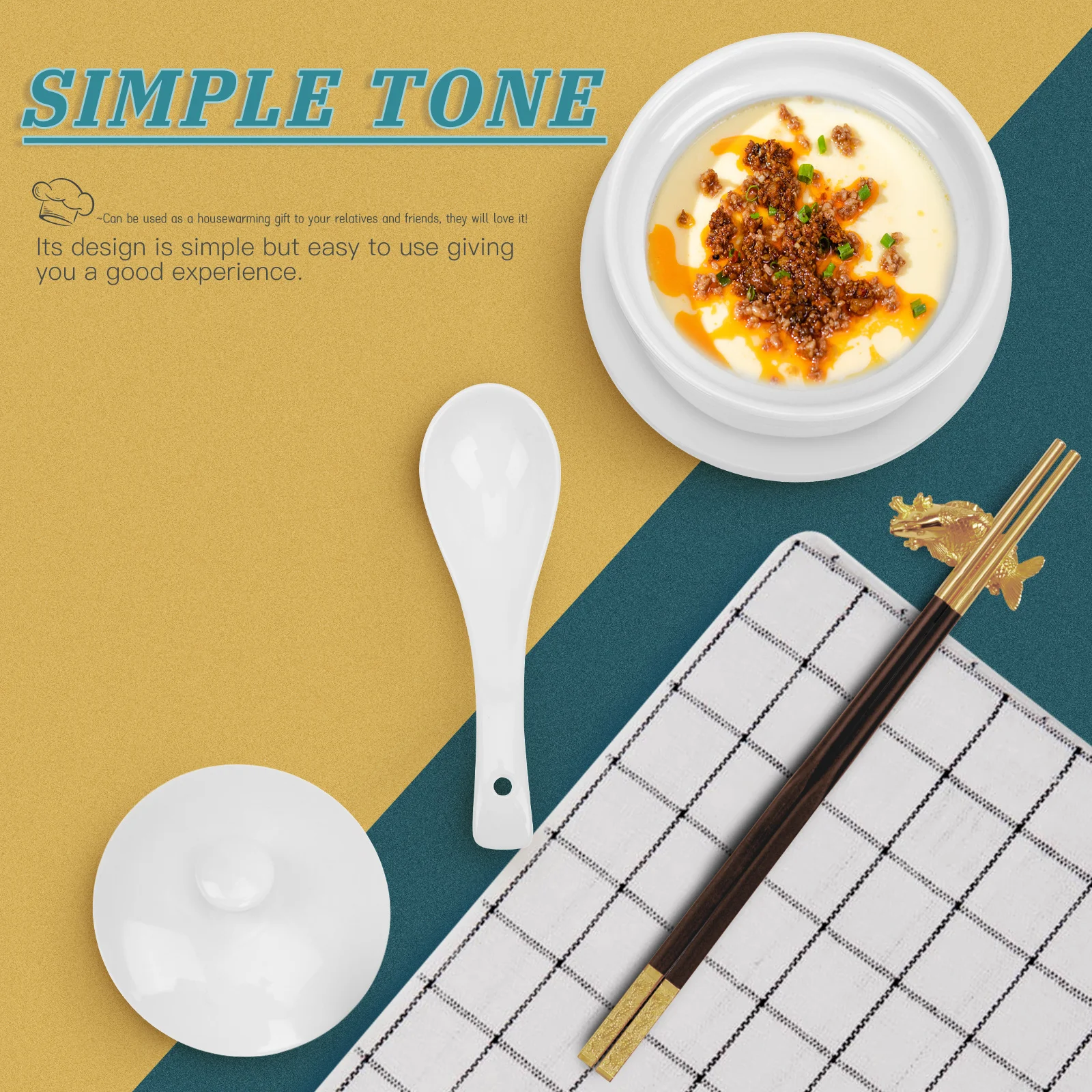 

1Set Premium Ceramic Soup Stewing Bowl with Lid Ideal for Steaming Rice Soup Pot Home Party Restaurant Ceramic Bowl