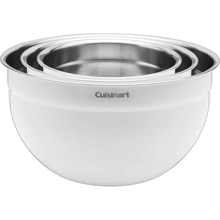 CTG-00-SMBW White Painted Mixing Bowls with Lids, Set of 3