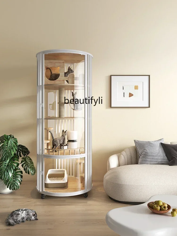 

ss 26 Panoramic Super Luxury Cat Villa Home Indoor Non-Occupied Small Apartment Cat Nest Cage House Cylindrical Villa