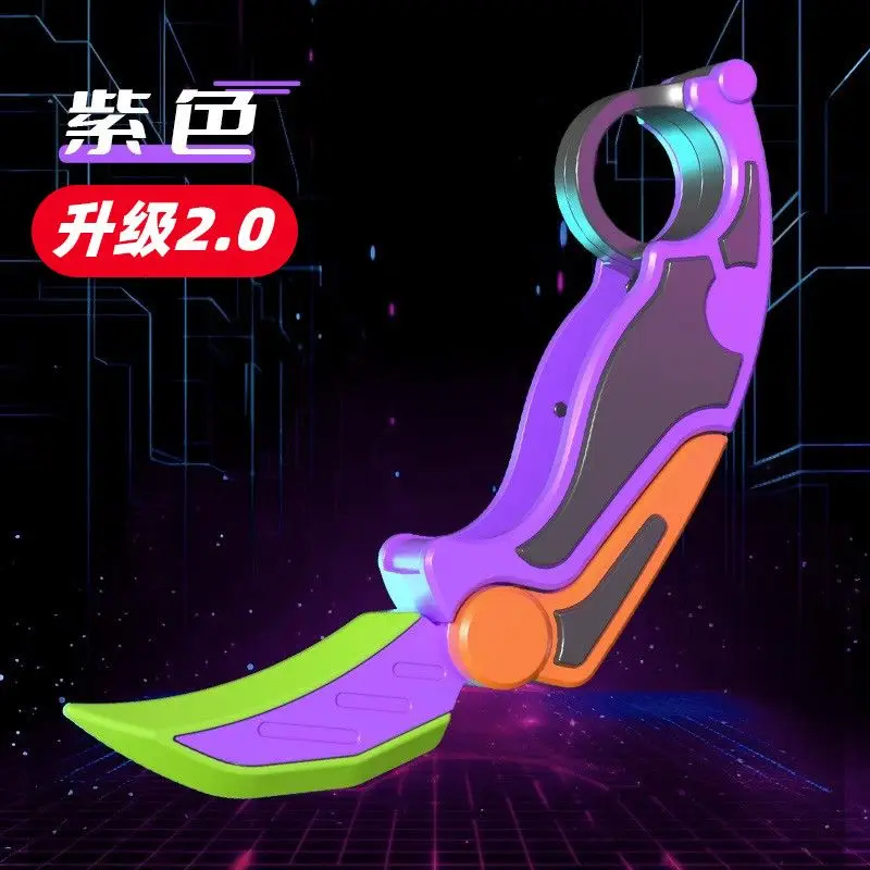 3D gravity direct jump retractable glowing carrot claw knife official upgraded version fidget spinner carrot knife cool and fun