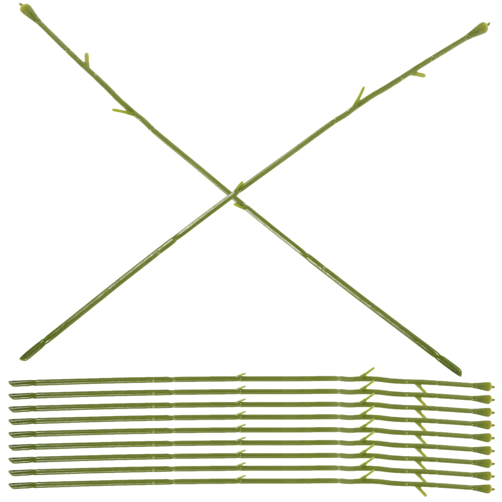 50Pcs Artificial Flower Stems Plastic DIY Floral Rods Bendable Craft Supplies for Wedding Party Bouquet Decorations