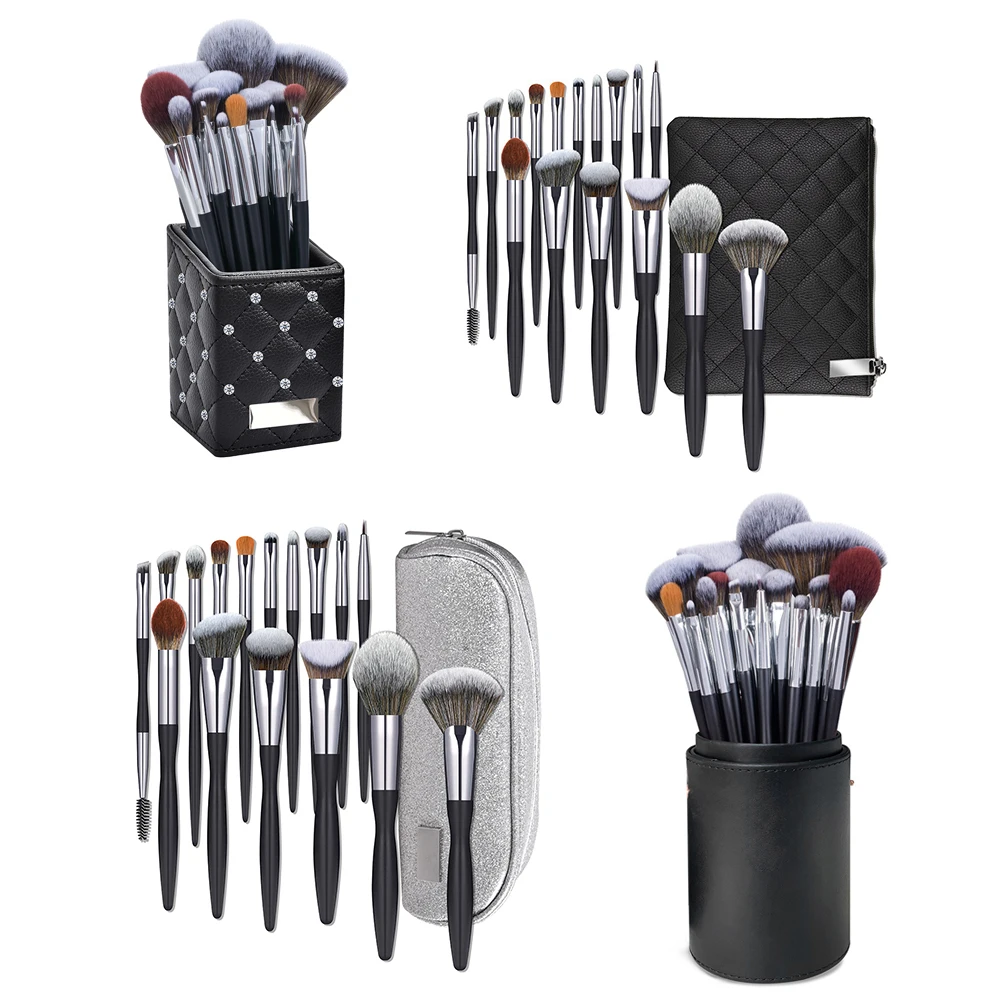 

Premium 16pcs Makeup Brush Set with Case Soft Professional Vegan Brushes for Foundation Blending Contouring
