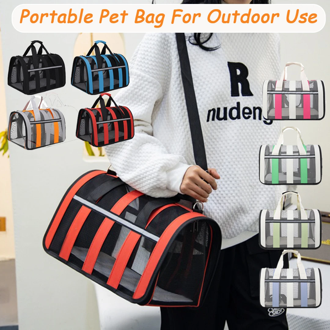 

Breathable Cat Outing Bag Soft-Sided Pet Travel Carrier Bag，for Cats, Dogs Puppy Comfort Portable Folding Pet Carrier 크로스 펫백