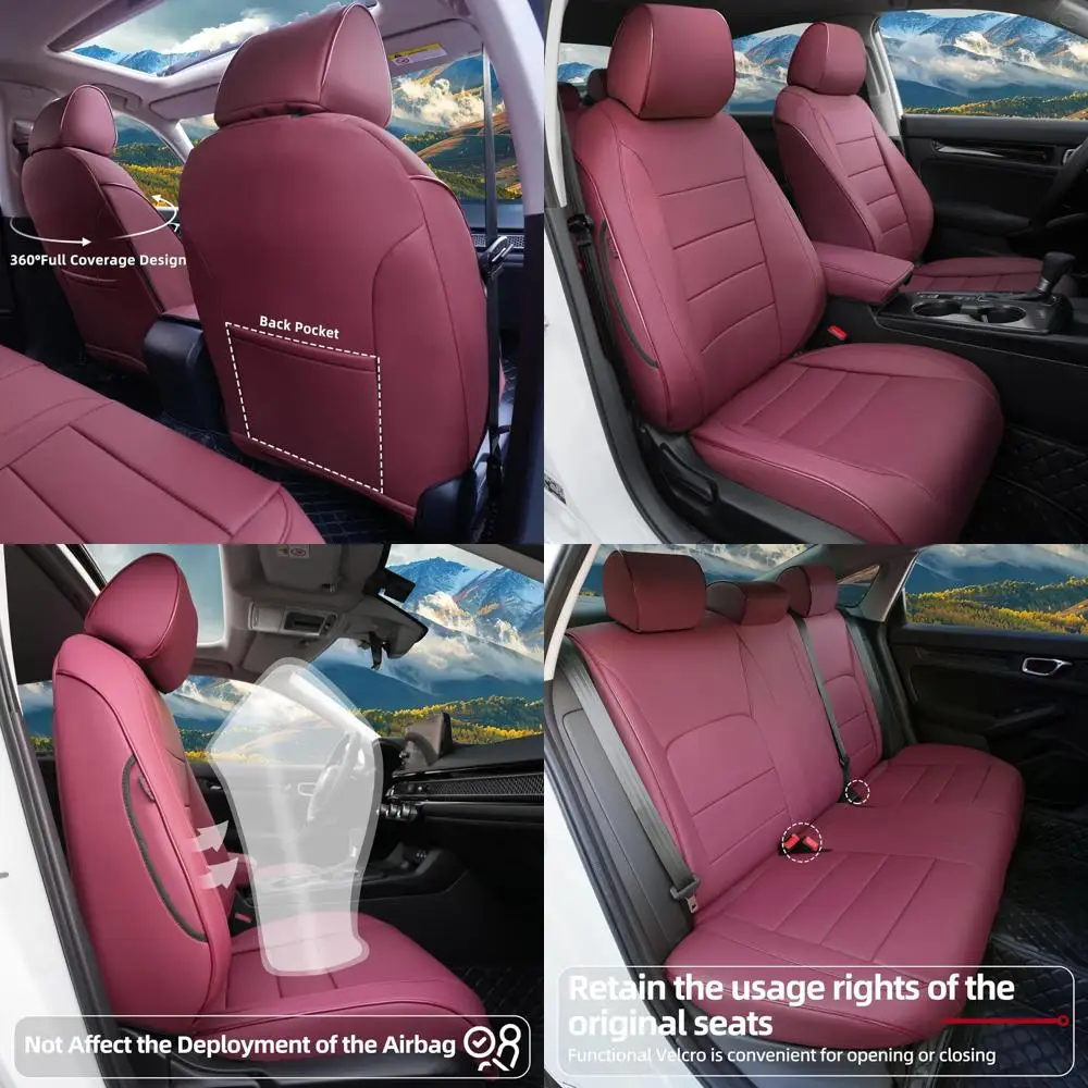 

Полный комплект чехлов на сиденье Civic на заказ для Honda Civic, 4-дверный седан-только (2022 2023 2024 EX) и (2025-2026 Sport), полный комплект 5 сидений, Le