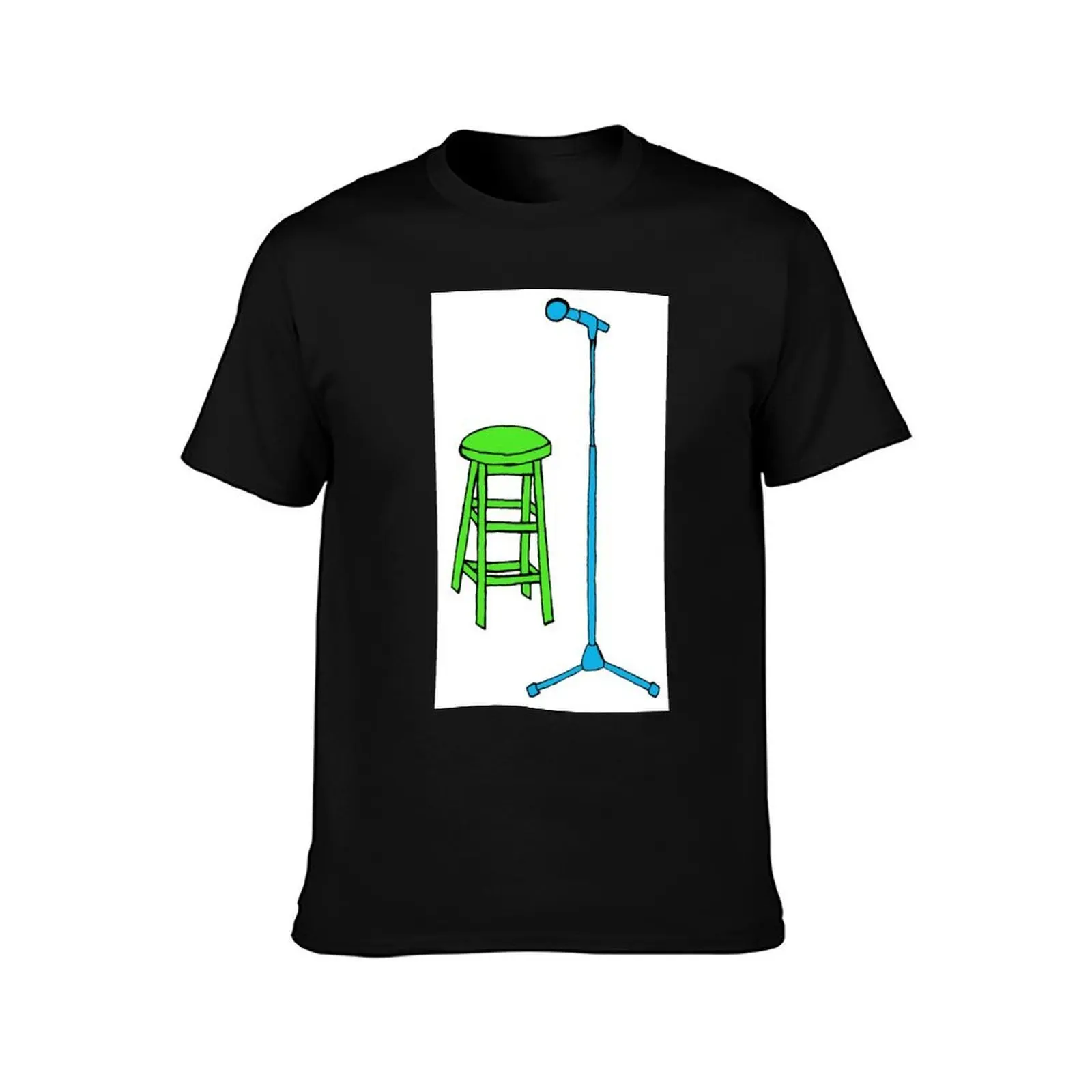Stand Up Comedy Stool and Mic. T-Shirt Casual Streetwear Short Sleeve Tee T-Shirt