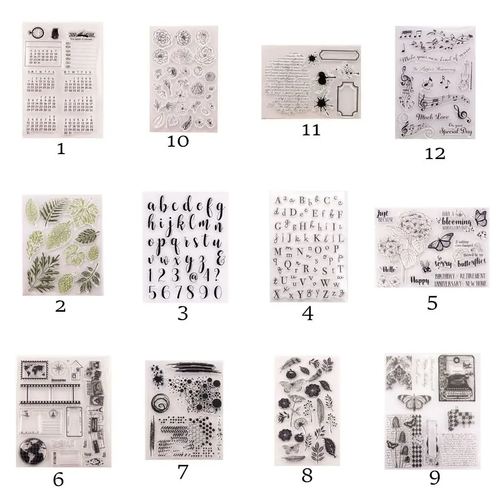 DIY Craft Card Making Month Plan Calendar Pattern Photo Album Stamp Seal Clear Stamps Silicone Seals Transparent Stamps