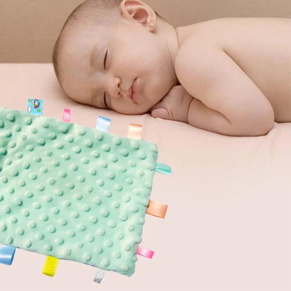 

2 шт., детское успокаивающее полотенце, красочная этикетка, носовой платок для новорожденных, мягкий многоразовый, легкий, моющийся для комфорта младенцев