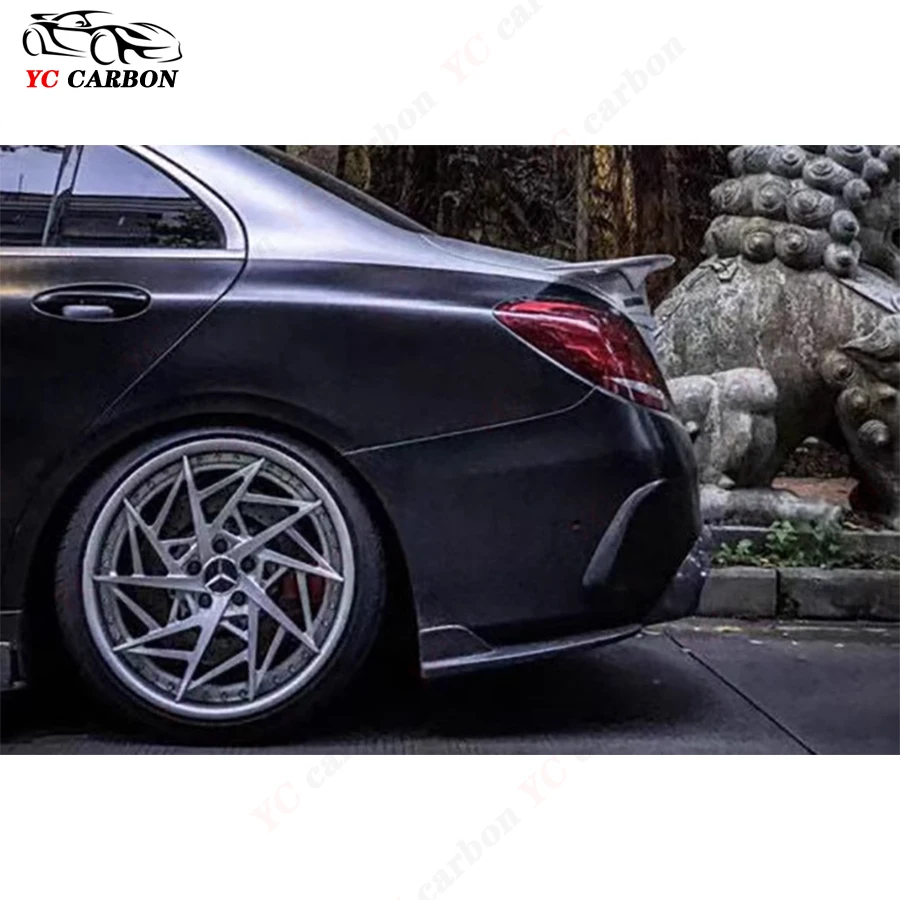 Voor Mercedes Benz C Klasse W205 C180 C200 C300 C43 C450 C63 Fd Style Carbon Fiber Achterbumper Wrap Hoek Diffuser Side Spoiler