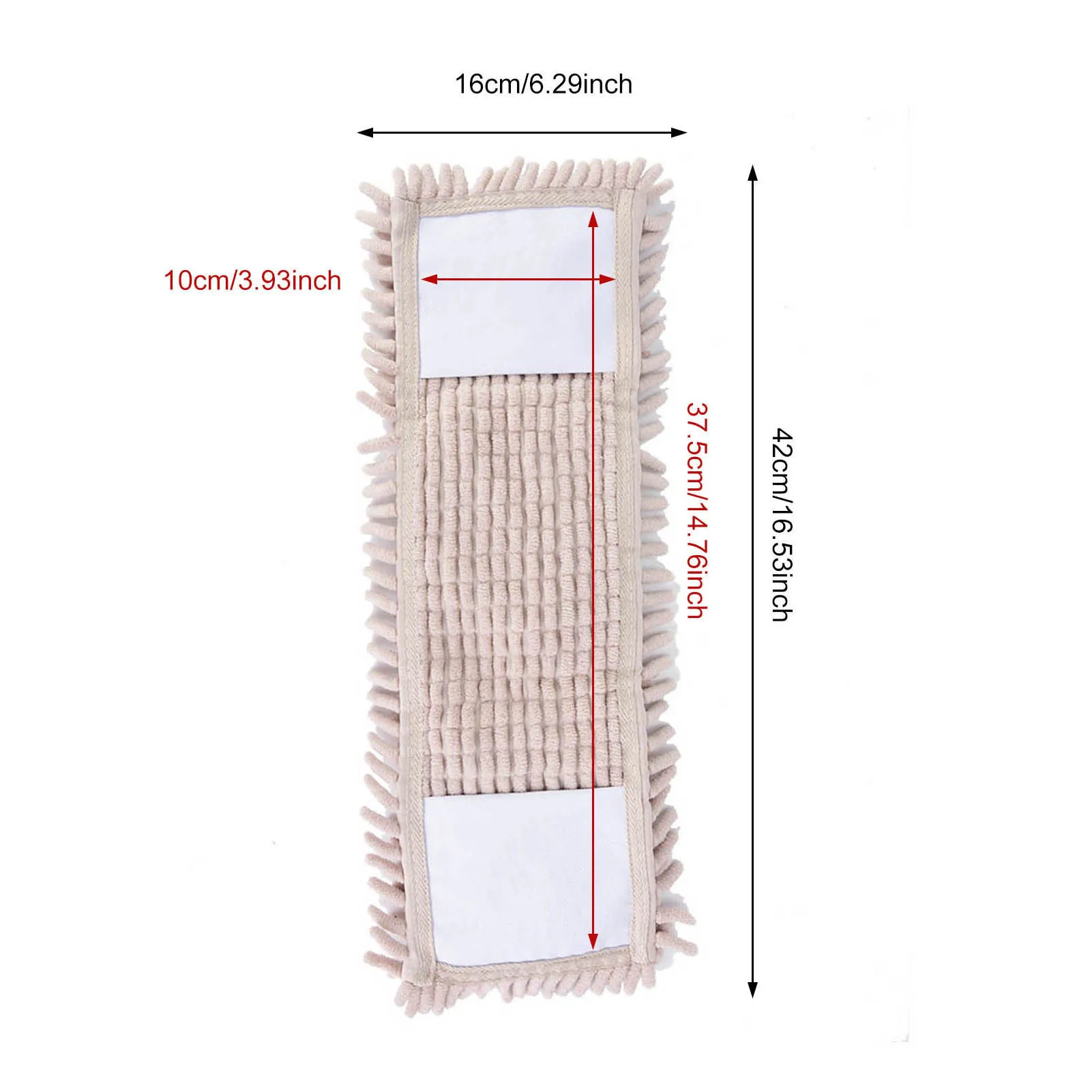 Reusable Mop Pads Cloth - Flat Replacement Heads For Wet Or Dry Floor Cleaning(Cream color)