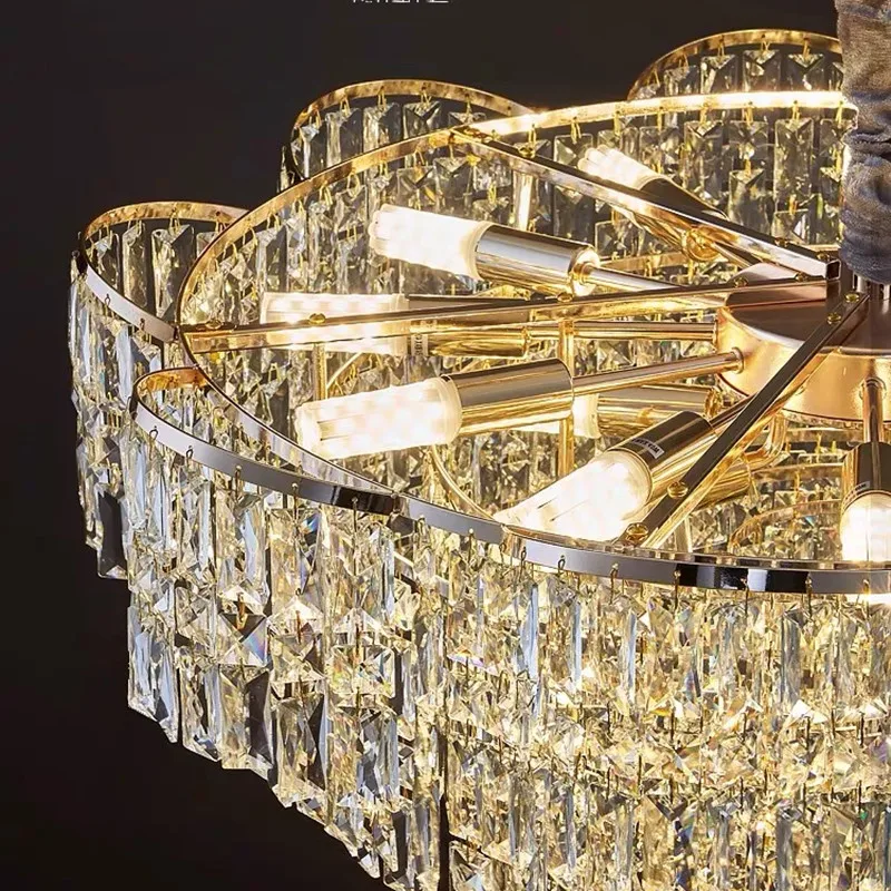 Moderno Luxo Cristal LED Lustres Teto, Sala de Jantar Sala Pingente Lâmpadas, Home Decor, Luminária LED, Novo