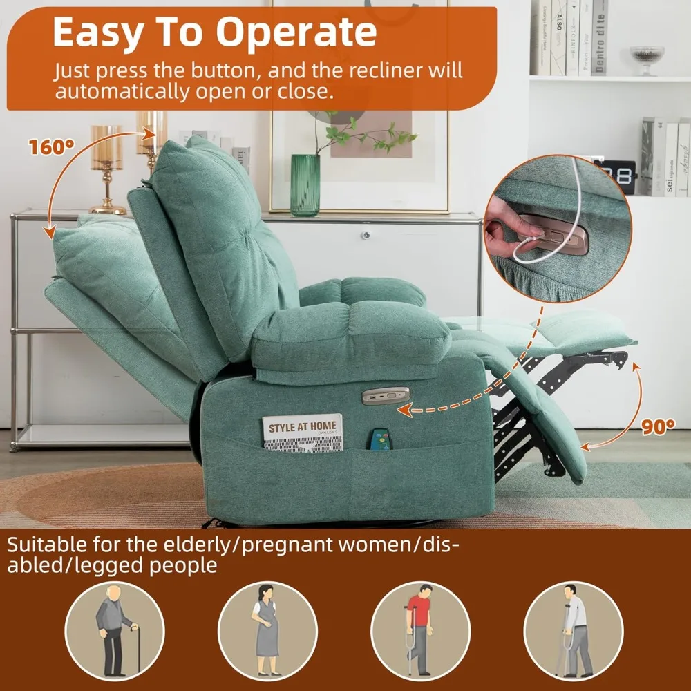 كرسي هزاز، كرسي هزاز للتدليك باللون الأخضر مع كراسي كرسي كهربائية ساخنة للبالغين #3