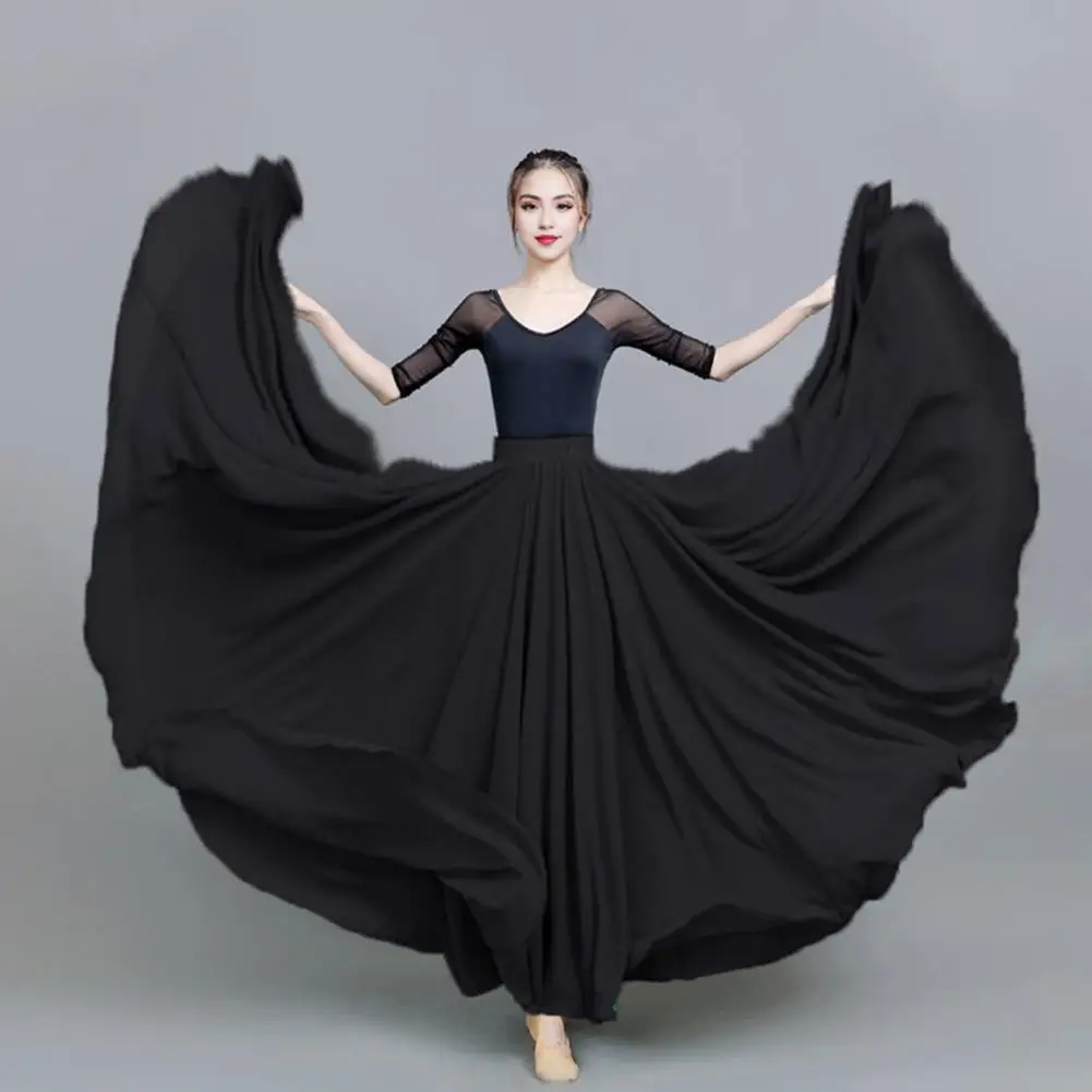 720 Degree Skirt Belly Dance Women Gypsy Long Skirts Dancer Practice Wear Assorted Solid Dance Skirt