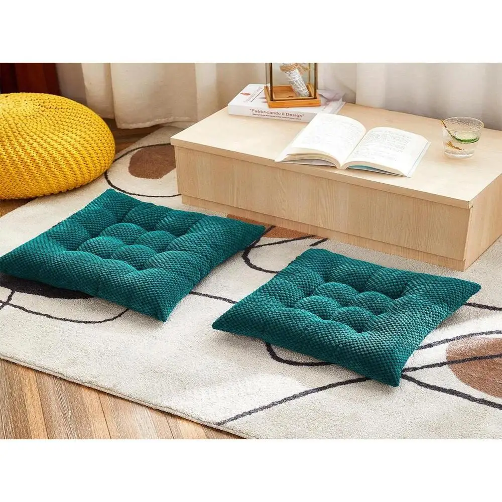 

Ultra Soft Thick Dandelion Corduroy Chair Cushion Set - Round & Square 2pcs - Perfect for Office Bedroom Dining