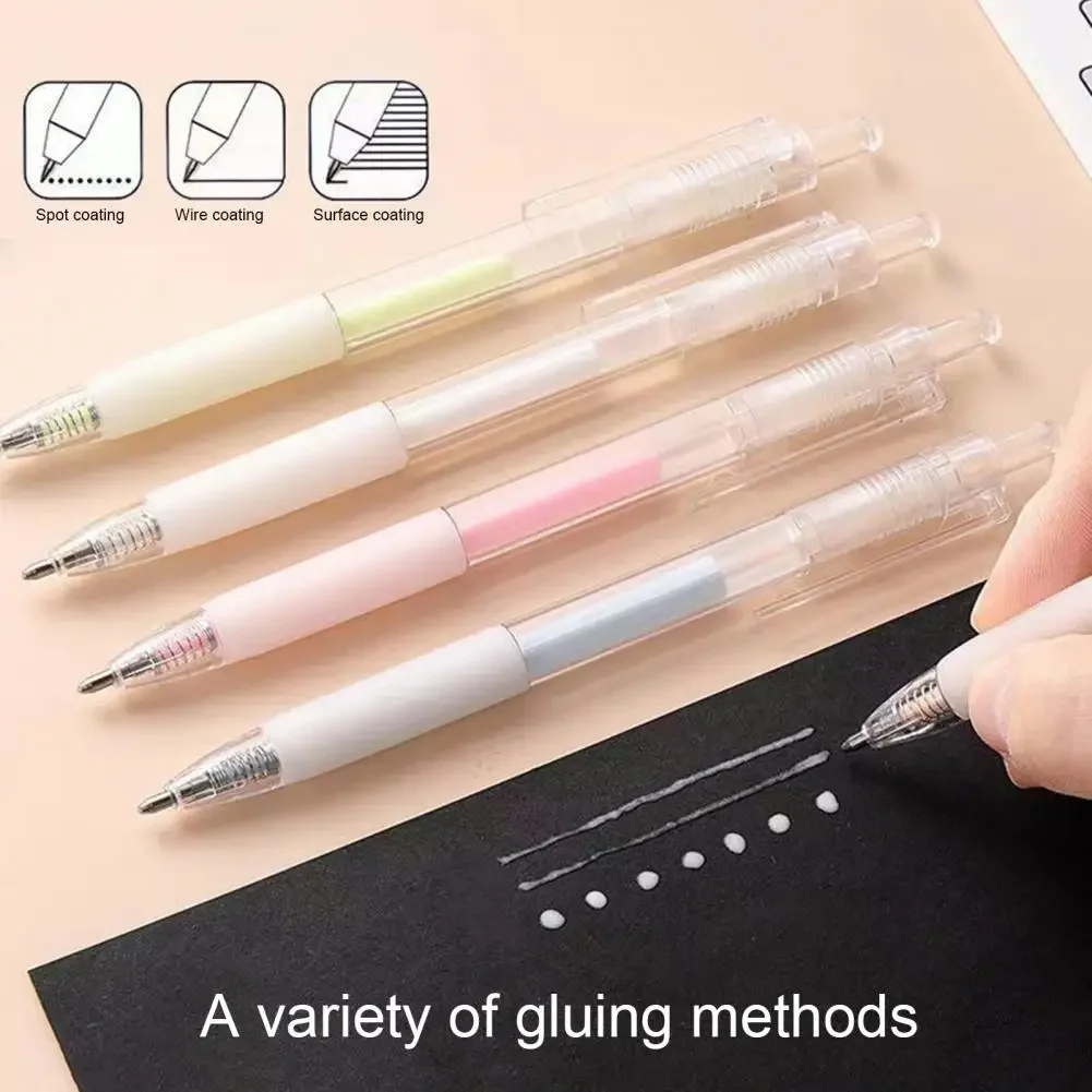 6Pcs Glue Pen Fine Tip Double-sided Adhesive Precise Control Scrapbooking Decor Dot Glue Pen Stick Stationery Supplies