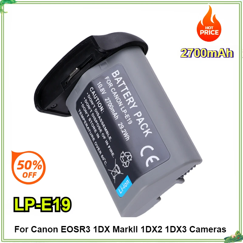 

NEW LP-E19 LP E19 10.8V 2700mAh Battery for Canon-1DX 1DX MarK2 Mark3 MARK4 1DS SLR Cameras Baterias EOSR3 1DX MarkII 1DX2 1DX3