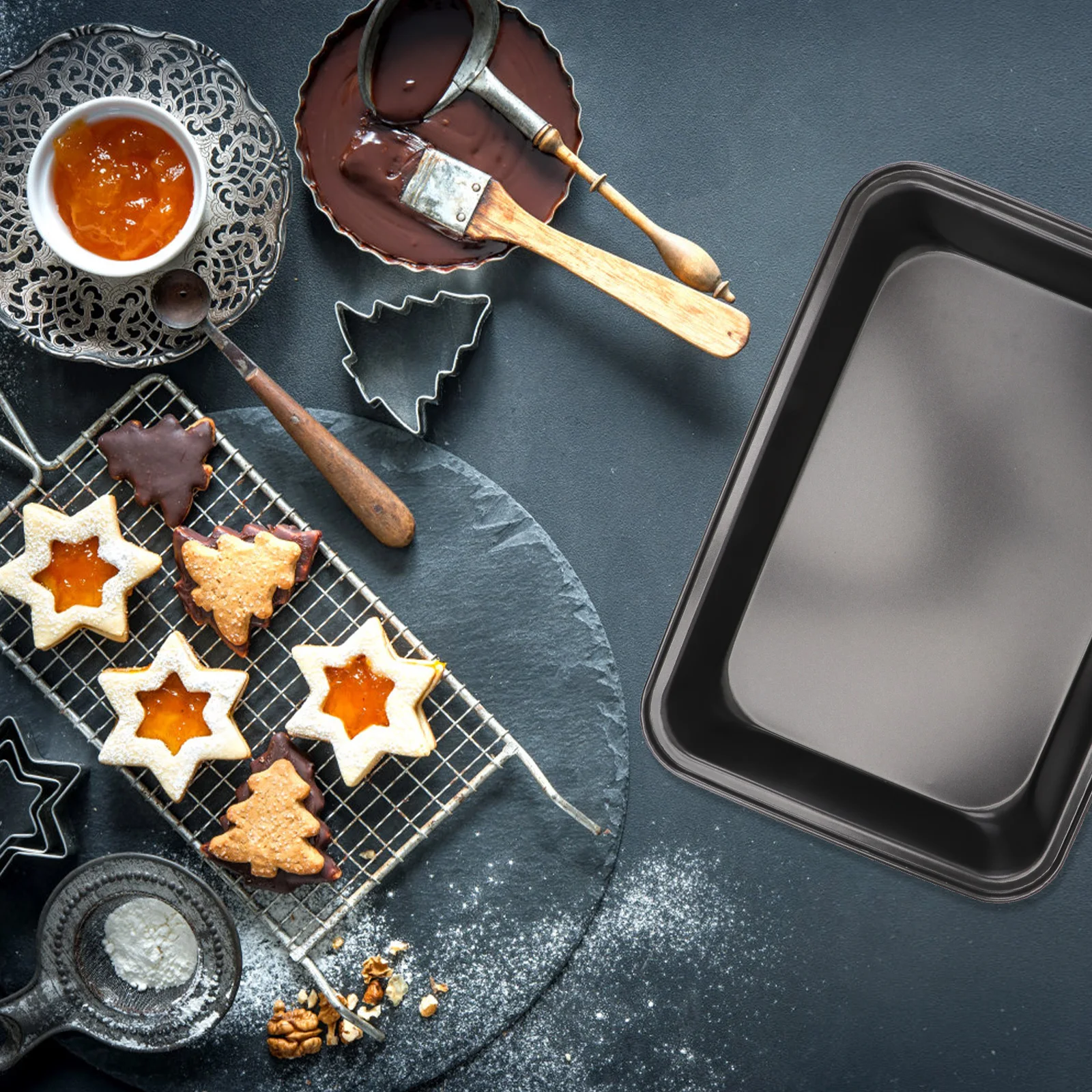 

Nonstick Cake Pan Baking Tray Premium Carbon Steel Easy Clean Dishwasher Safe Cheesecakes Brownies Kitchen Supply Rustproof Food