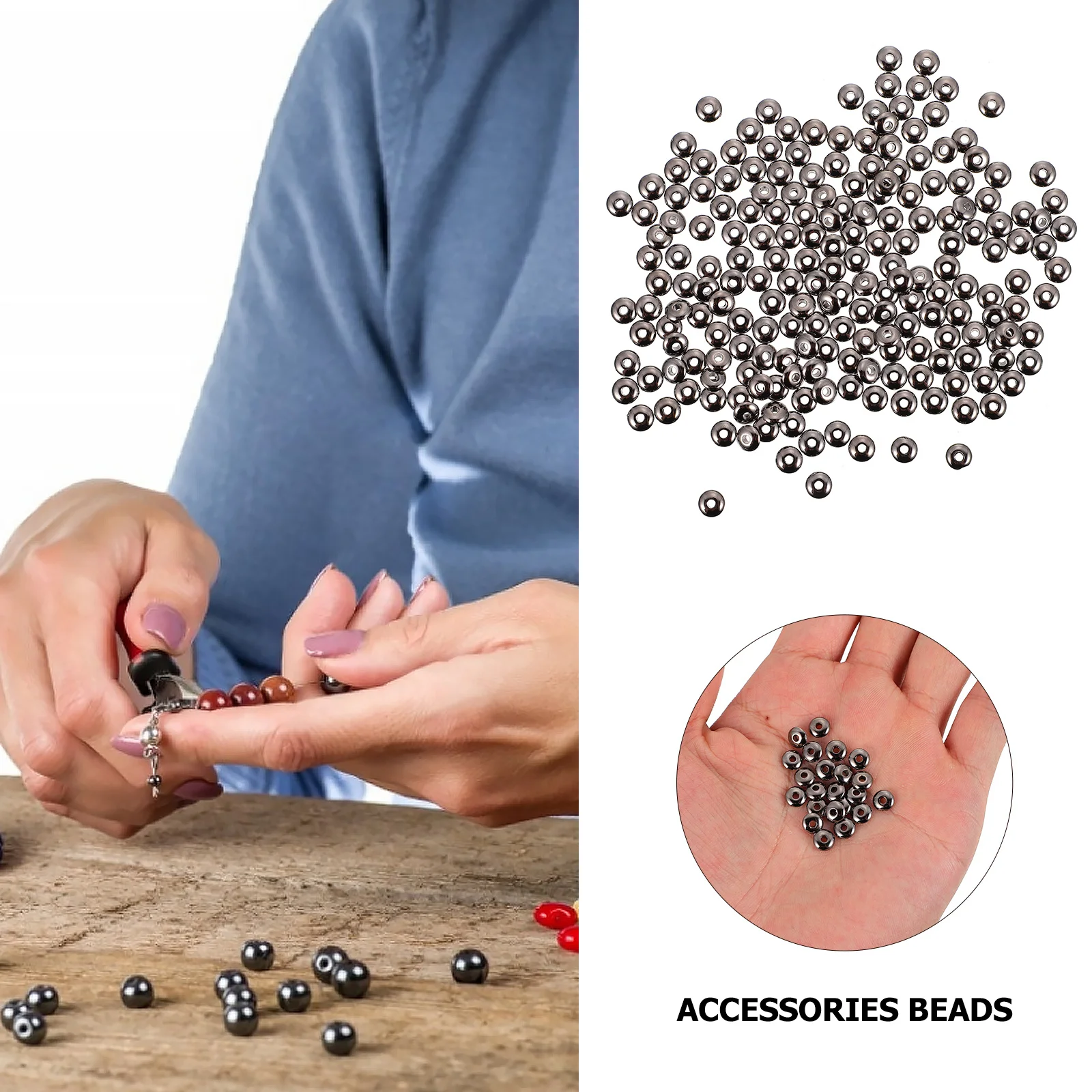 1000Pcs DIY Accessories Beads Perfect for Necklace Bracelet Dangle Lighting Decoration Sweater Chain Spacer Beads