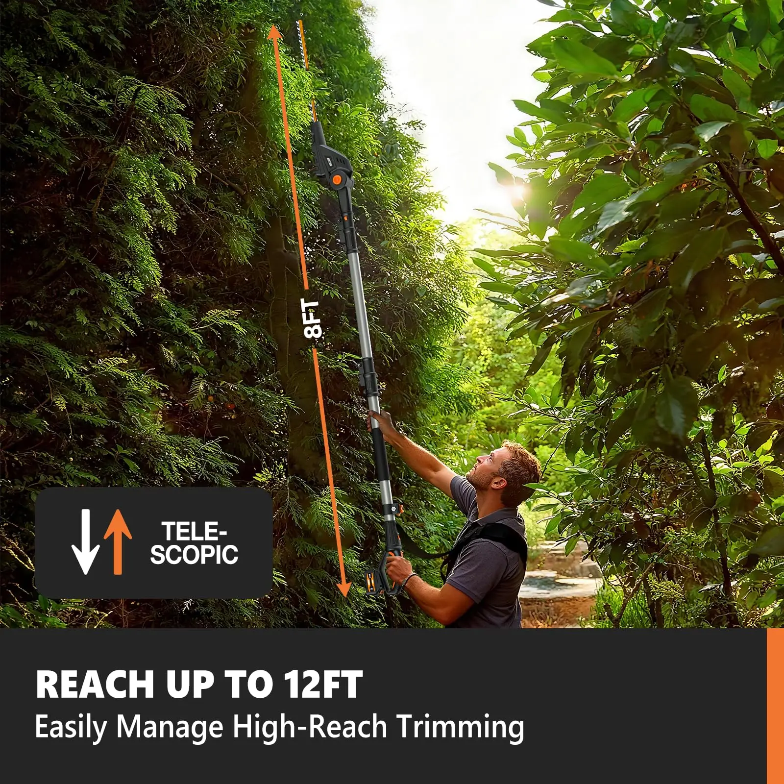 مقص تقليم الشجيرات اللاسلكي ال - مراجعة Cordless Hedge Trimmer Pole 2 In 1 وسعره