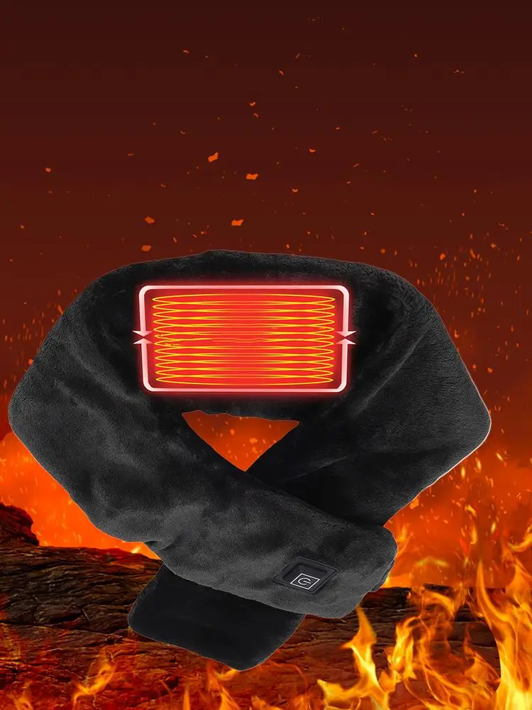 وشاح ساخن لتدفئة الرقبة مع 3 مستويات تسخين محمولة ناعمة لاسلكية لتدفئة السفر اليومي والتنقل في الطقس البارد في الهواء الطلق