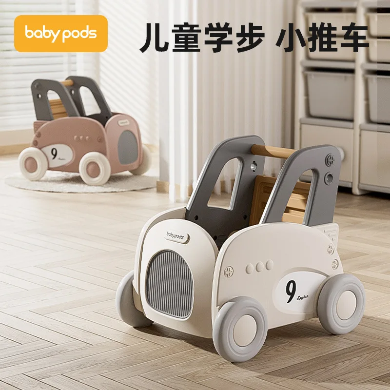 

Babypods Baby Walker Trolley Multi-function Trolley Wooden Push Walk for Baby Learning Preschool Sonorous Walker for Baby