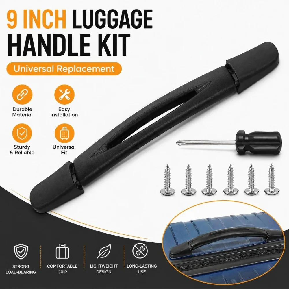 Flexible Luggage Handle Replacement Load Bearing Comfort Grip Luggage Carry Handle Reinforced Screw Mount