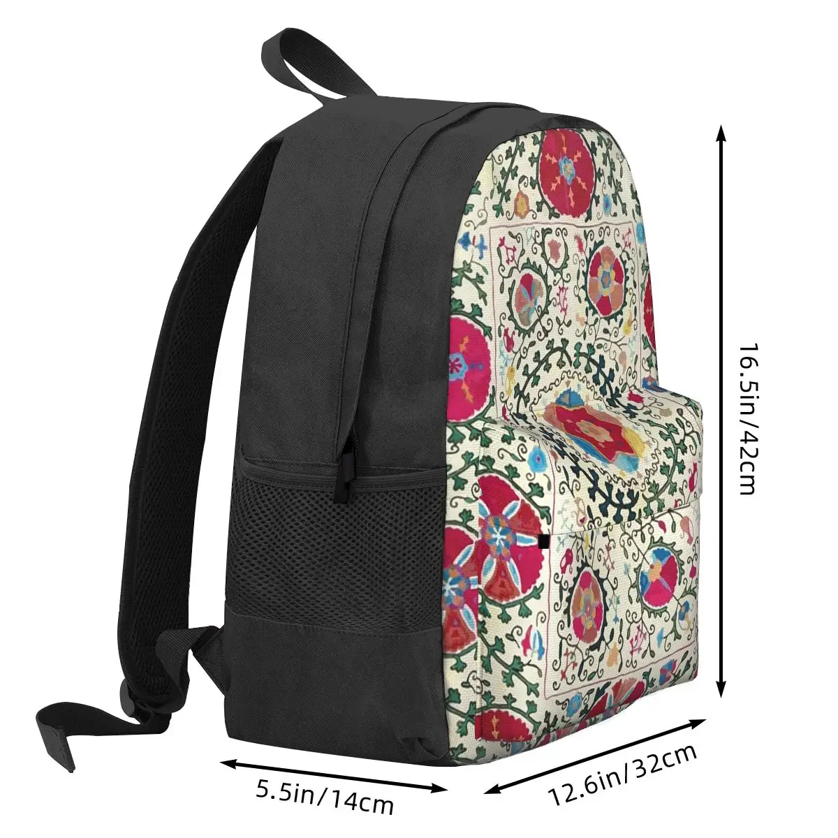Antique Uzbekistan Suzani Pattern Backpack Student BookBag Children School Bag Computer Shoulder Bags for Men Women