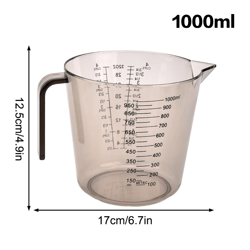 1 Pcs Volume Beaker Kitchen Baking Tools 150/300/600/1000ml Baking Liquid Measuring Cups PS Scale Cup Plastic Measuring