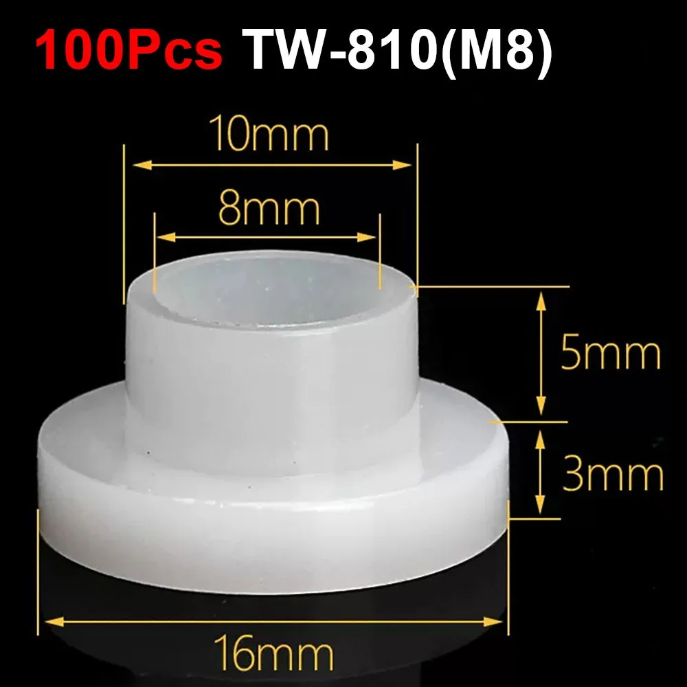 100Pcs M3-M20 T-Shaped Nylon Washer Nylon Plastic T-Type Step Plastic Step Gasket Concave Convex Insulation Spacer
