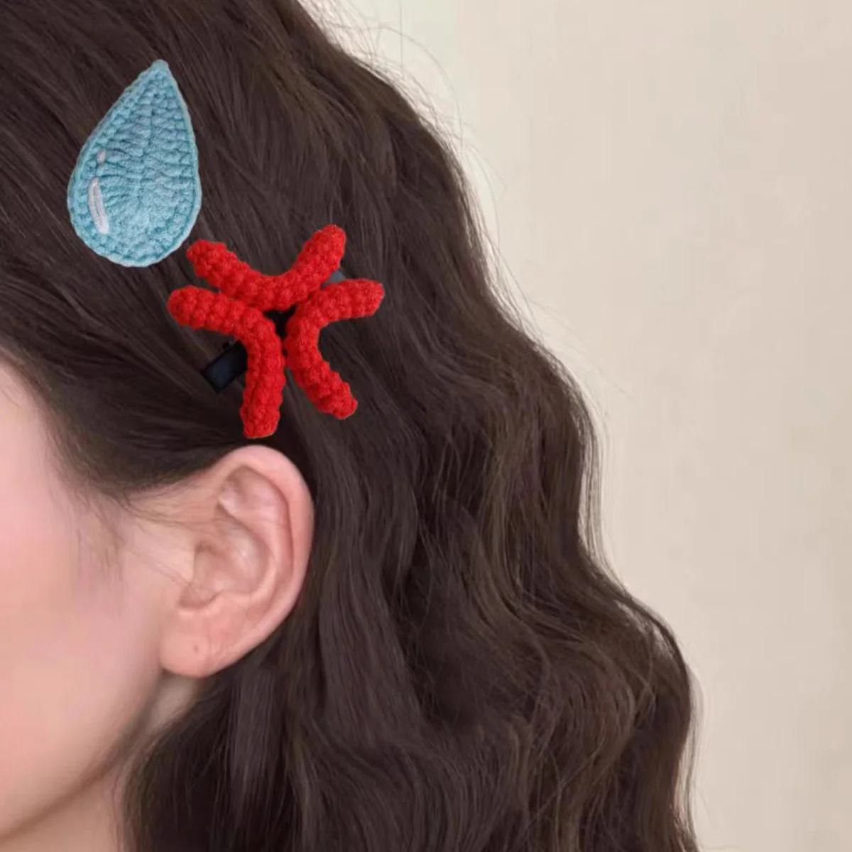 1pc/2pcs/4pcs  New Angry Hair Clip Novelty Duckbill Clip Crochet Yarn Headband Side Clip