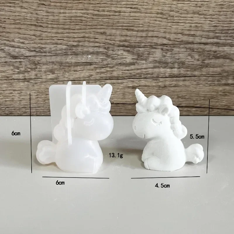 3D Cartoon Unicorn Animals Candle Molds Silicone Home Decor Epoxy Resin Candle Molds Candle Making Plaster Polymer Clay Molds