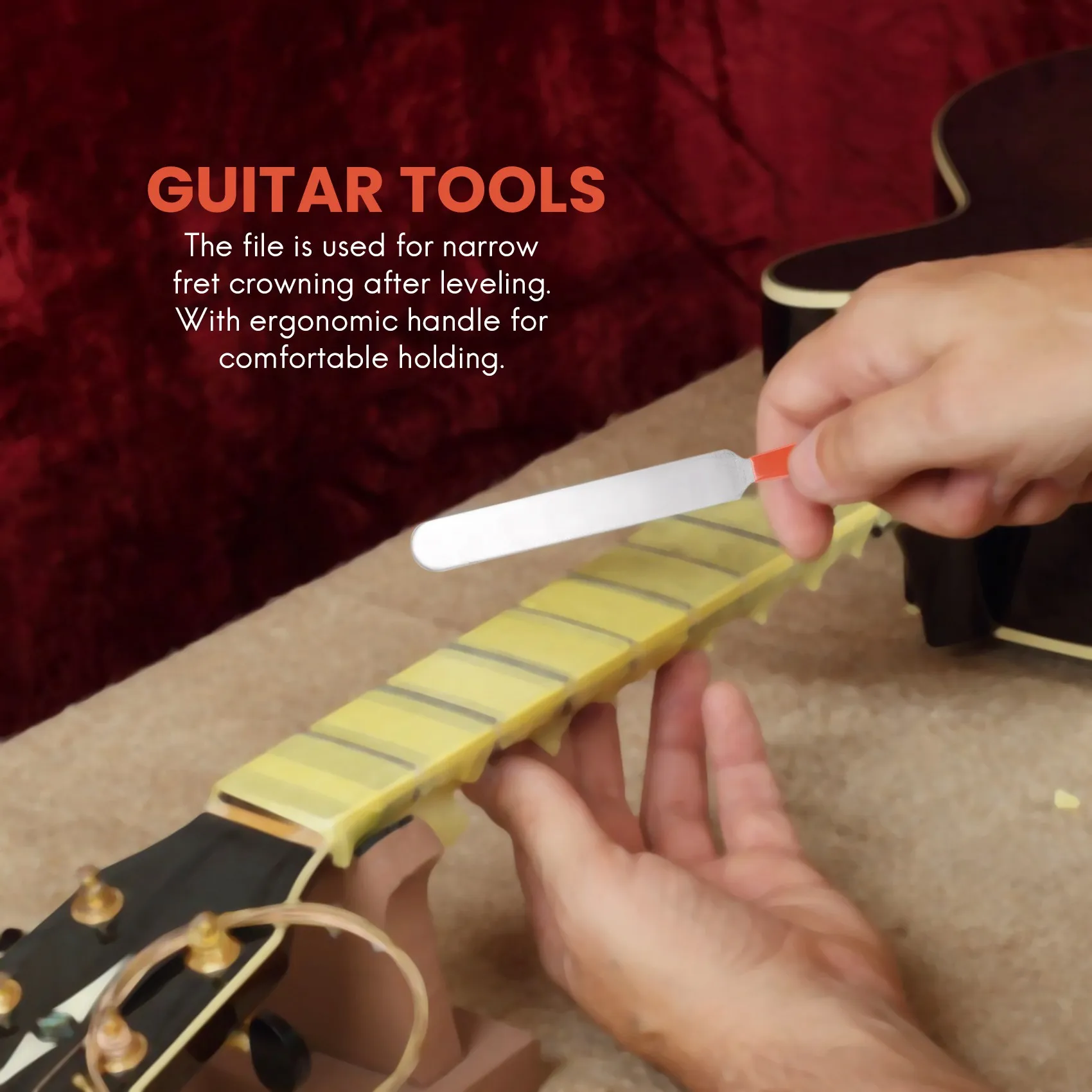 Guitar Fret Crowning File Leveling Tool Grinding Protectors Repair Part Set Guitar Repair Tool Accessories
