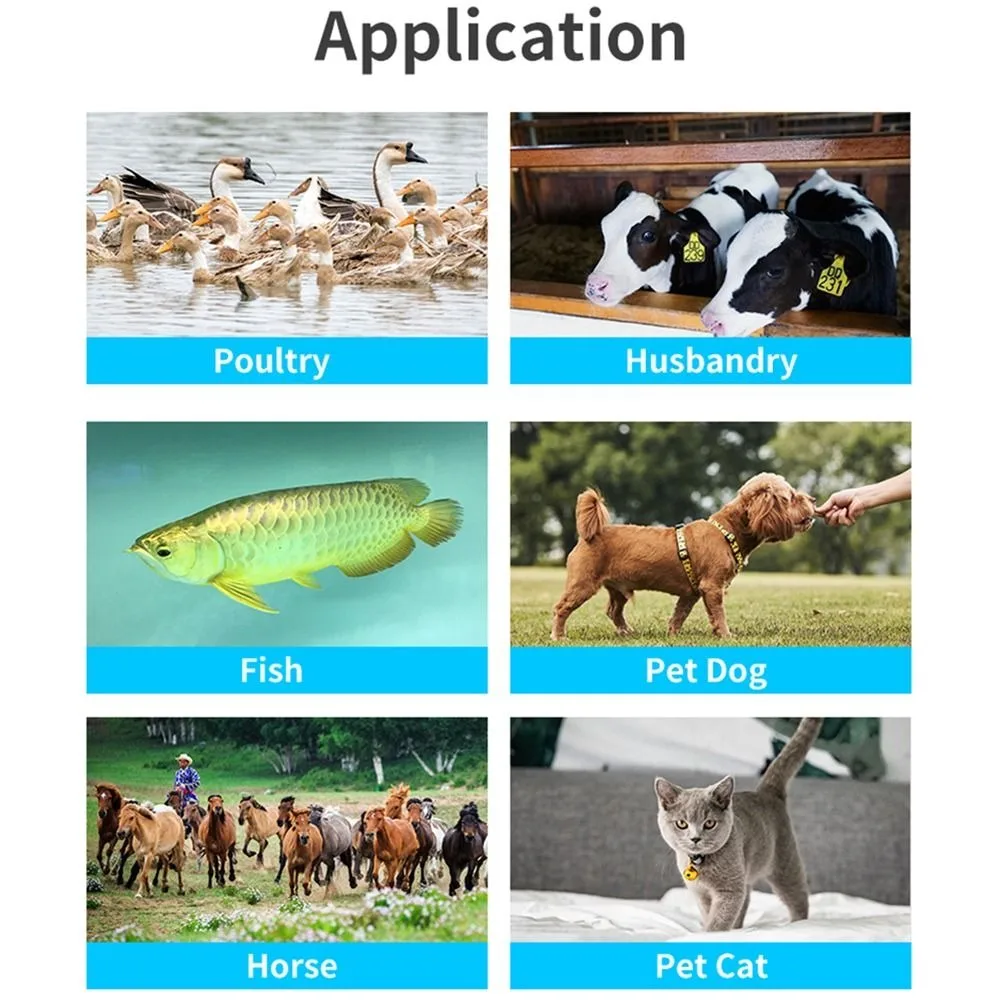 134.2Khz Frequency Animal RFID Reader USB Bluetooth Iso11784/5 Compatible Handheld Tag Reader Rechargeable Battery
