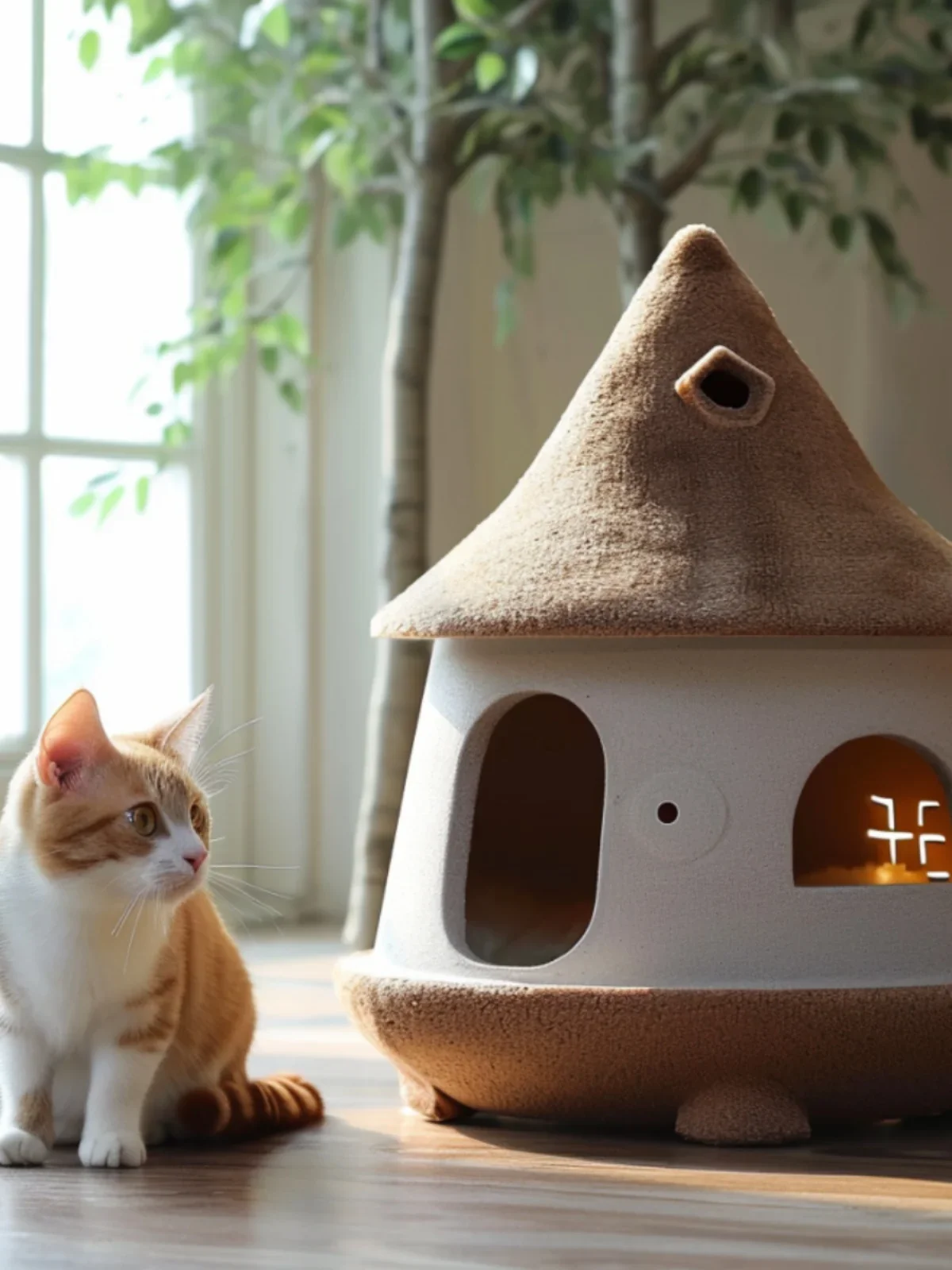 Cat kennel autumn and winter warm closed Christmas New Year removable small castle pet