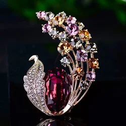 Fashion brooch Retro Luxury Enamel Leaf Brooch For Women Party Office Brooch Pins Gifts