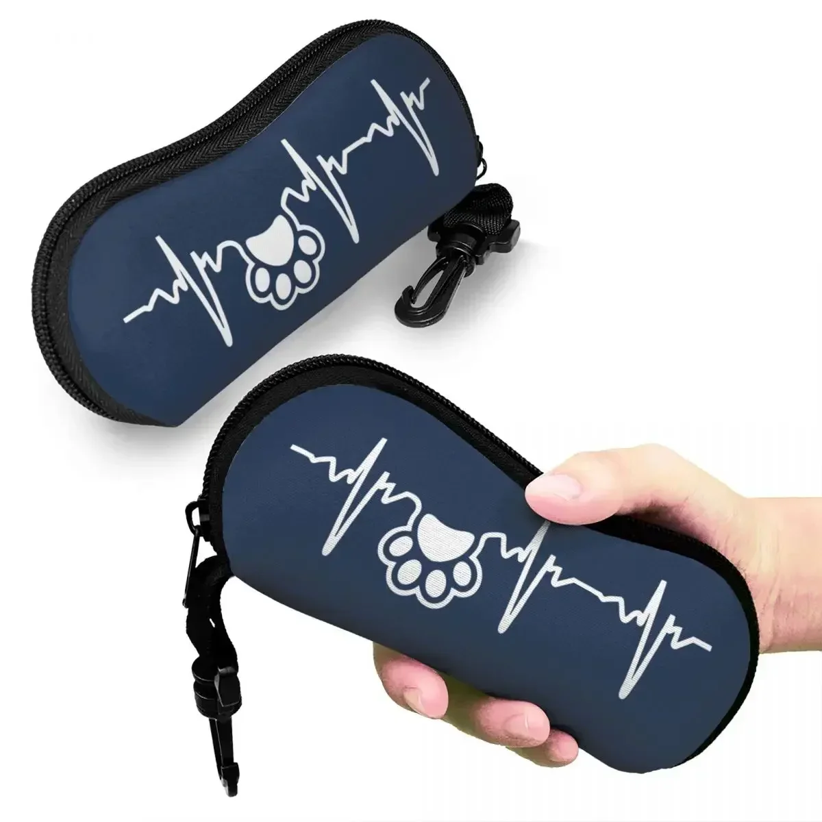 Paw Lifeline Glasses Case Pouch Terrier Dog Lover Eyewear Storage Box Outdoor Travel Portable Anti-Pressure Sunglasses Bag