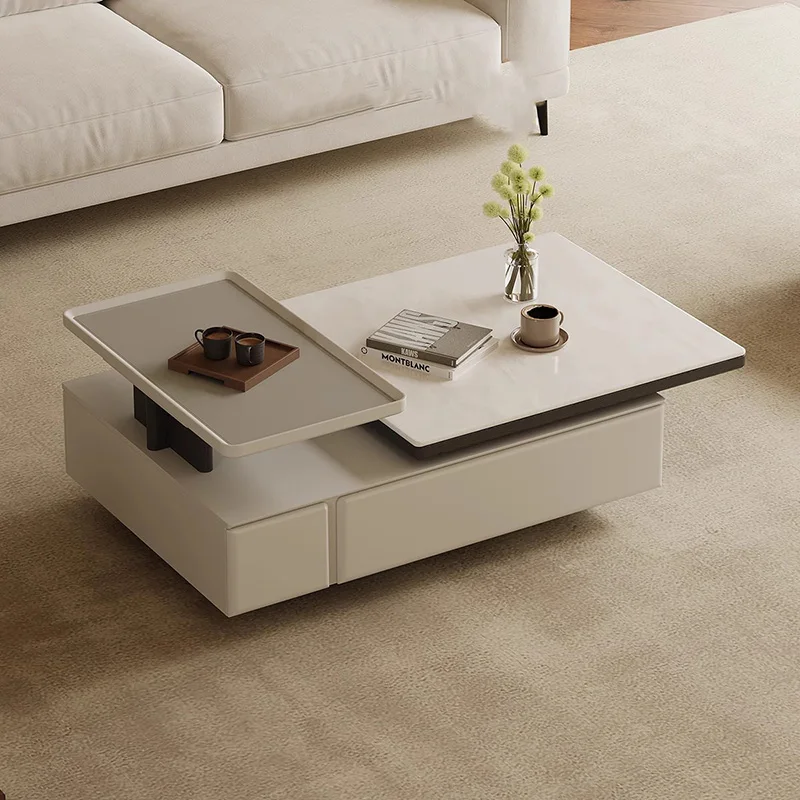 

Elegant Nordic Coffee Table With Storage Trendy Rectangle Square Coffee Table Simple Glamour Coffee Table Living Room Furniture