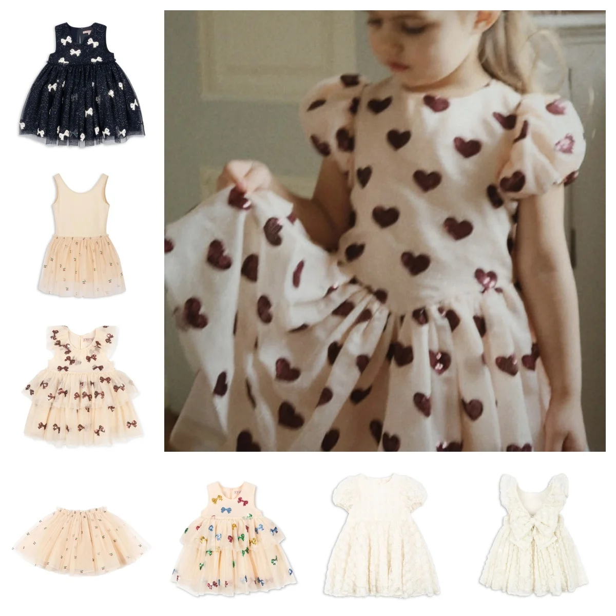 

KID Clothes Summer 2026 Kids' New Style KS Matching Lace Horse Rose Short Sleeve Dress Girls' Mini Skirt Half Skirt Ready Stock