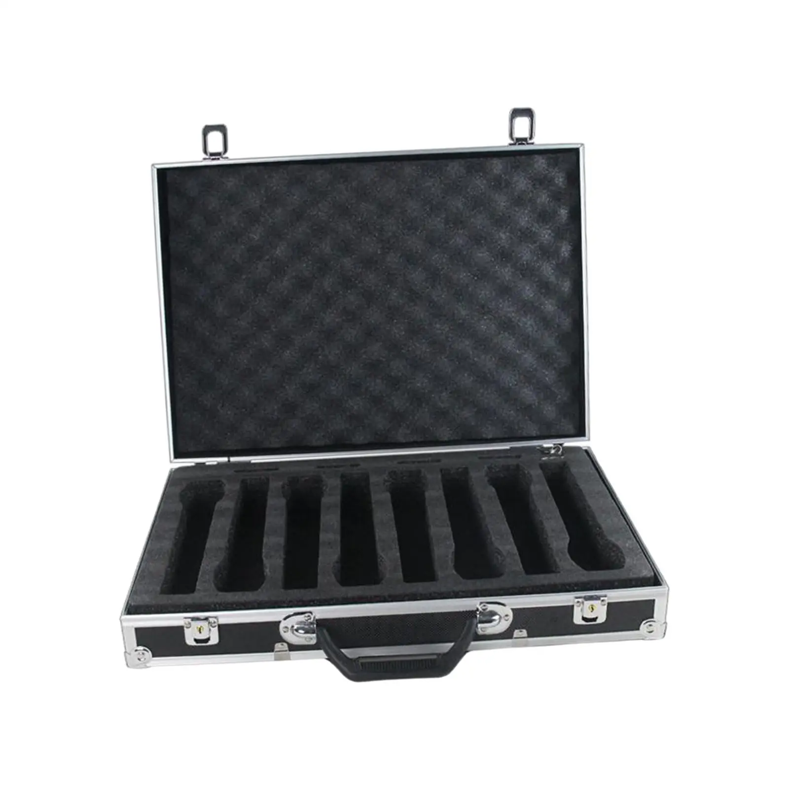 Microphone Carry Case with Sponge Lining Instrument Storage Case Aluminum Alloy Impact Resistant Case Internet Mic Carrying Case