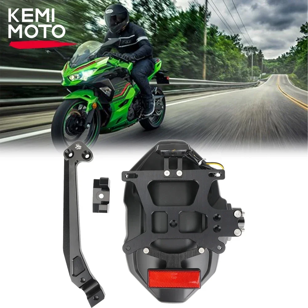 Ninja 400 Motorcycle Mudguards For Kawasaki Ninja250 Z400 Z250 Rear Mudguard Wheel Splash Guard Fender LED License Plate Frame