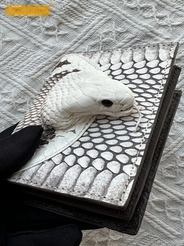 

New Handmade Male Designer Snakeskin Genuine Leather Wallet Handbag Clutch Short Purse Card Holder Casual Fashion Mens Wallets