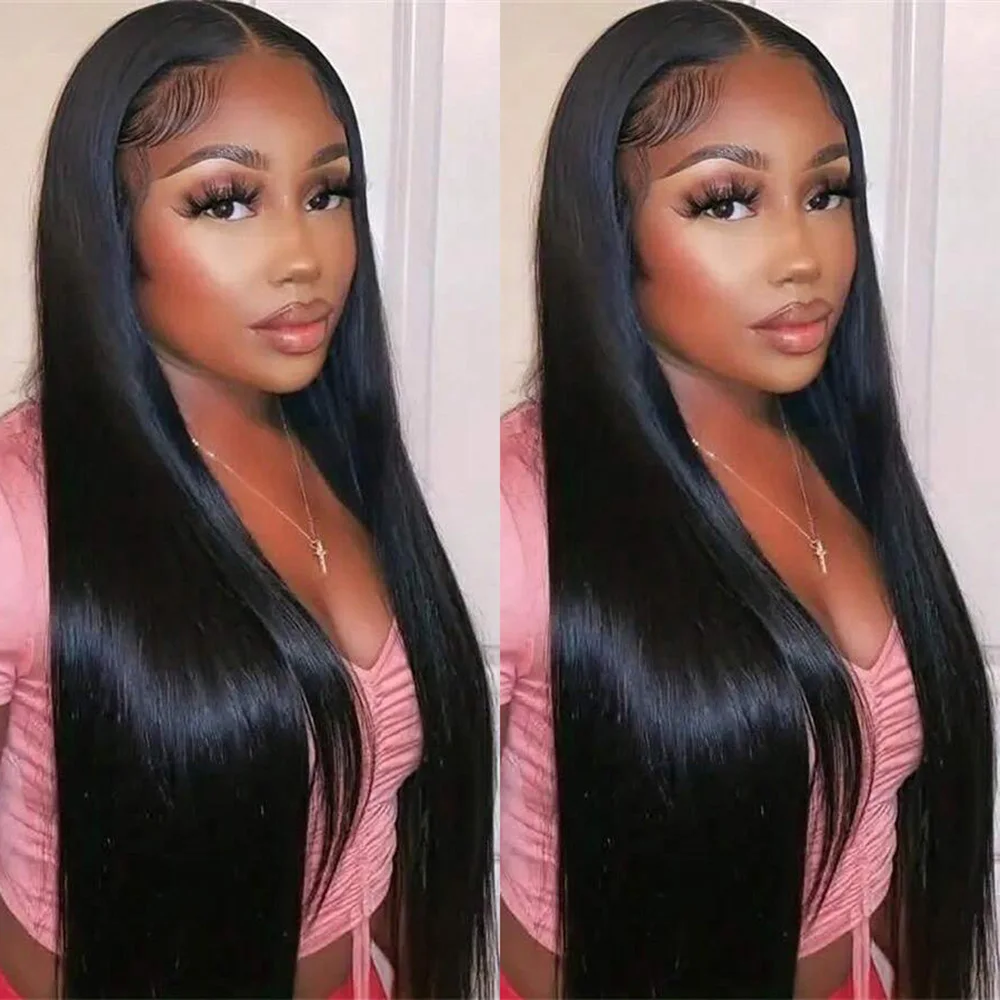 

26 Inch 13×6 Wigs Human Hair Straight HD Transparent Lace Front Wig Pre Plucked With Baby Hair 200% Density Brazilian Human Hair