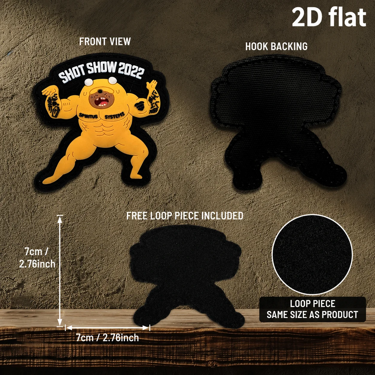 Muscular Big Dog Cartoon Alien-Shaped English Logo Velcro Patch with Free Fur Surface, Available in Various Sizes, 1Pc/2Pcs/3Pcs, Waterproof, Wear-Resistant, Anti-Bending, Suitable for Outdoor Wear, Collection, Play, Versatile Decoration view 6