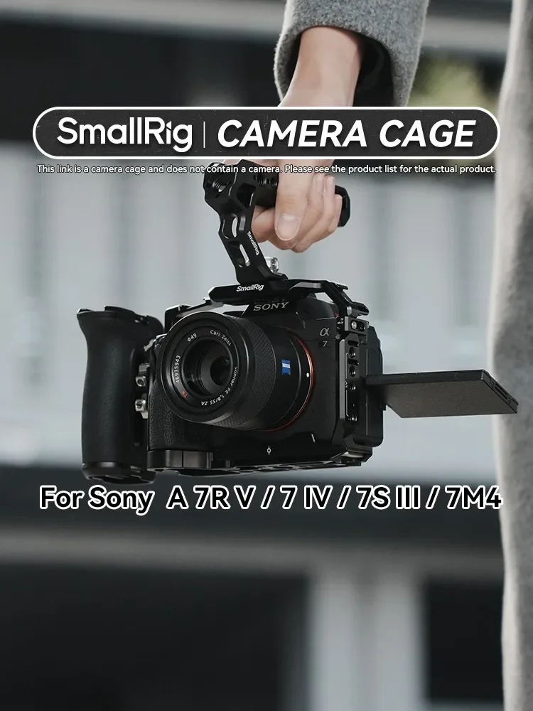 SmallRig 카메라 케이지 핸들 그립 1/4 "확장 구멍 Sony A7RV A7RIV A7IV A7SIII A1 3667 3668 3669 용 콜드 슈