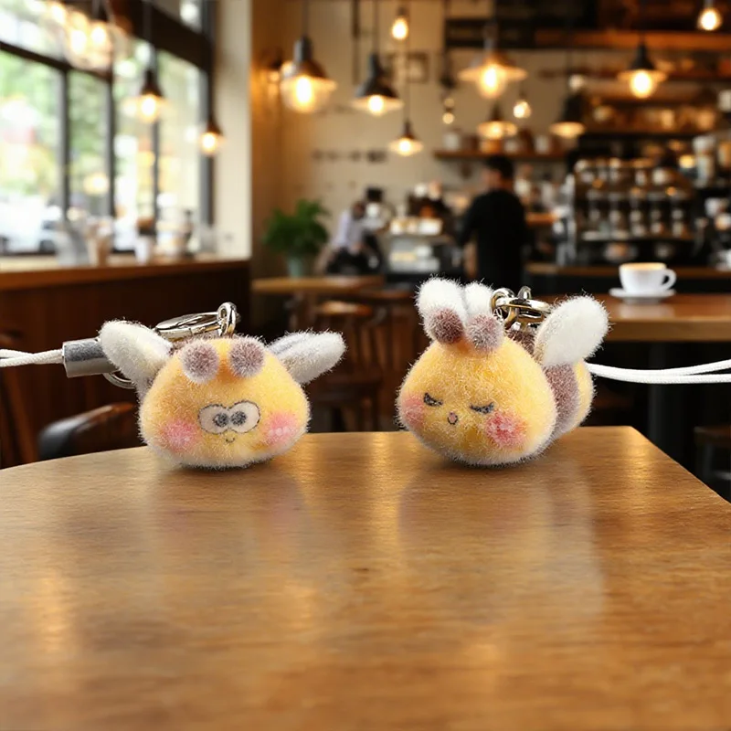 يتدفقون لطيف الكرتون ليتل النحل الهاتف المحمول الأشرطة حقيبة قلادة المدرسية قلادة الزخرفية لطيف الحيوان المفاتيح الهاتف الحبل