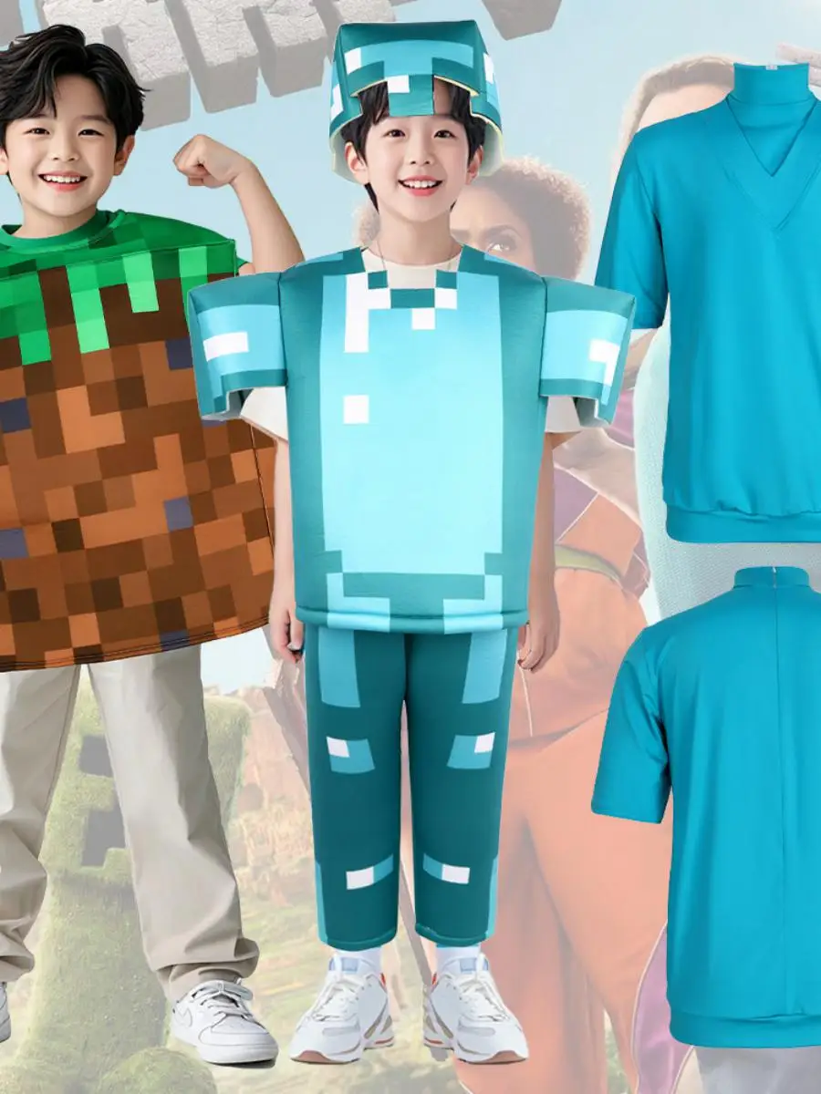 

Костюм для косплея Steve Blue ort Sve, Хэллоуин, фильм, настоящий человек, мир игры, костюм Fem, волокно 00% осень 2025 г.