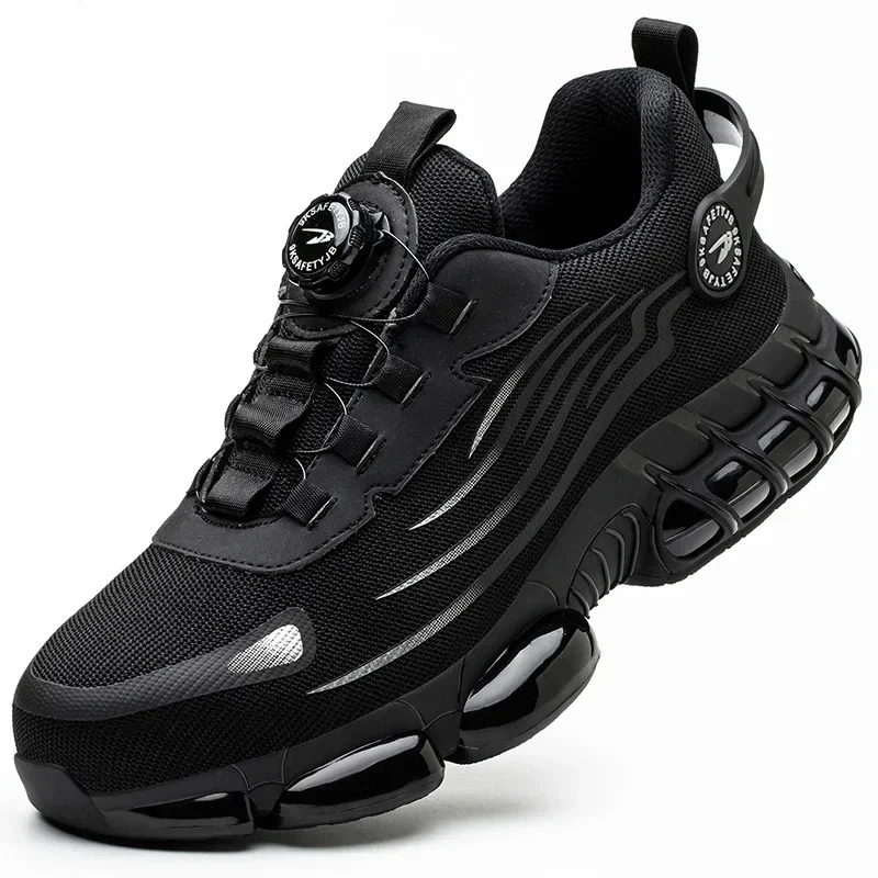 DurableLazy People Do Not Tie Shoelaces Labor Protection Shoes Rotating Buttons Labor Protection Shoes Light Safety Shoes