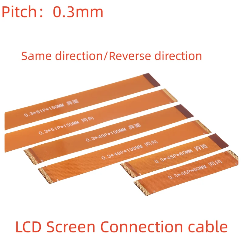 0.3mm Pitch FPC FFC Flat Flexible Cable 7/9/11/13/15/17/19/21/23/25/27/31/33/35/39/41/45/49/51/57/61/71 Pin