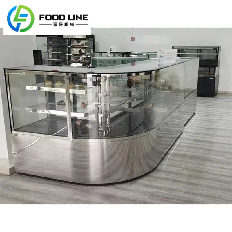 2025 المصنع مباشرة عرض كعكة المخابز التجارية مبرد باب زجاجي مخبز المعجنات كعكة عرض